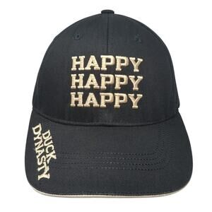 Happy Happy Happy Duck Dynasty Strapback Baseball Cap Black OS Embroidered A&E